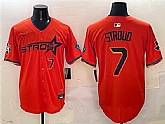 Men's Houston Astros #7 C.J. Stroud Orange 2025 City Connect With Texas Patch Limited Stitched Jersey,baseball caps,new era cap wholesale,wholesale hats